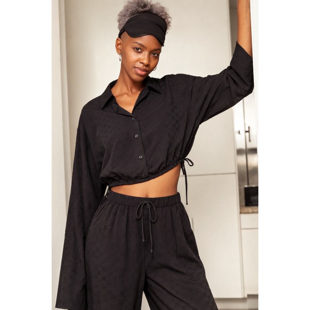 Savage X Fenty. Black Monogram Jacquard Top